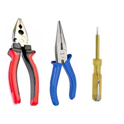 PEDWAL Combination & Nose Plier Combo Cutting player Cutting plier for home, Player tools, Combination plier, Pliers for electrical work, With REed Plas And Tester, Red