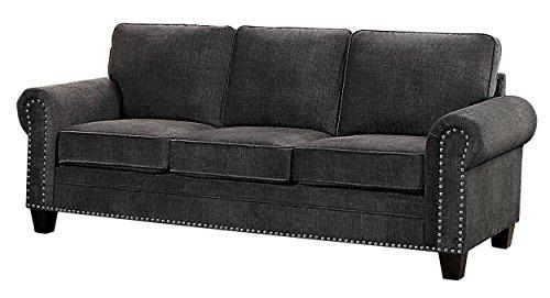 Homelegance Cornelia 86" Fabric Sofa, Dark Gray