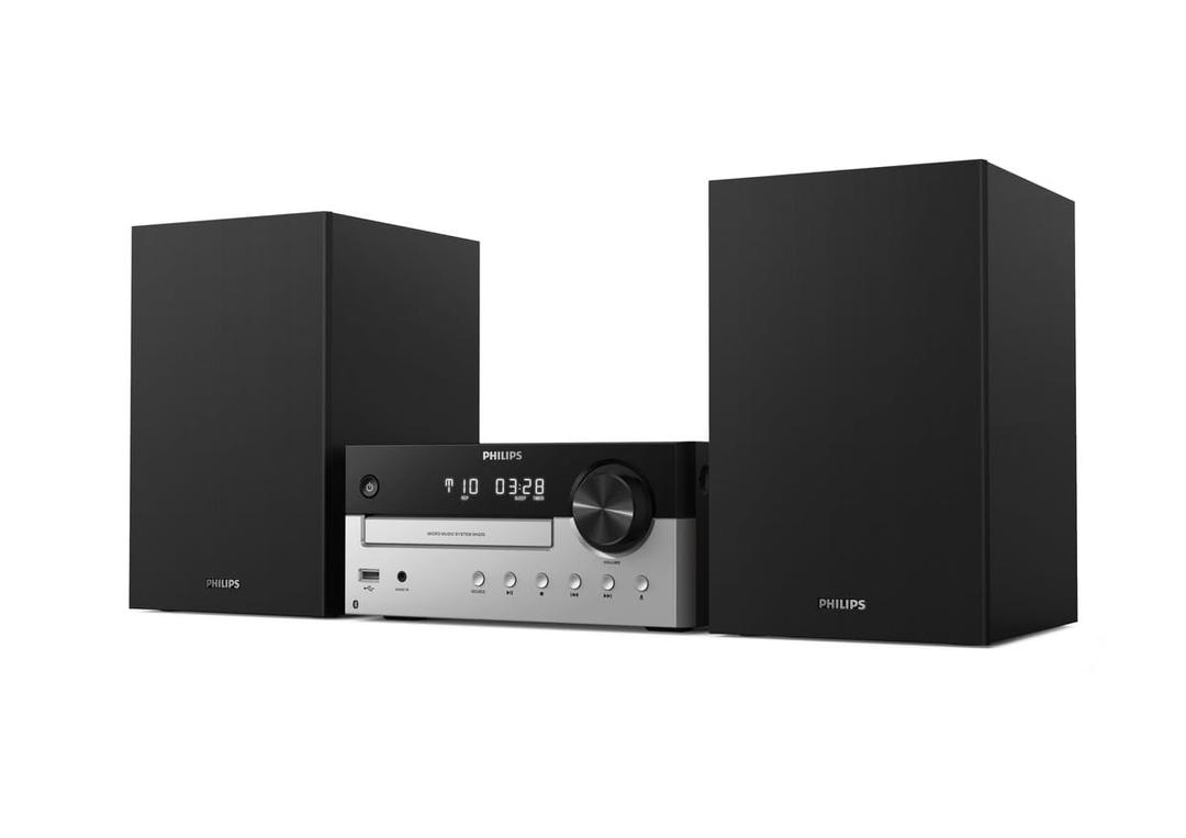 Philips M4205/12 Micro Hi-Fi Music System with Bluetooth | 60W RMS | CD, MP3-CD, USB, FM | Bass-Reflex Loudspeakers | USB Port for Charging