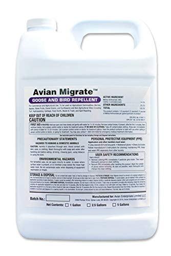 Goose Deterrent, Bird Repellent Concentrate, Geese Repellent, Non-Toxic, Made in The USA, Removes Geese from Beaches, Yards, Ponds, Parks and Ground (Gallon)