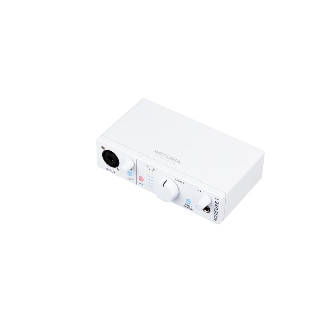 Arturia MiniFuse 1 - Compact USB Audio Interface with Creative Software for Recording, Production, Podcasting, Guitar - White