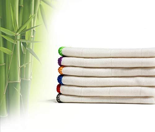 100% Bamboo Kitchen Dish Cloths,White Washcloths Dish Towels,Dish Rags(12 x 12 Inch), Ultra Absorbent Better Than Cotton (White-2 Pack)