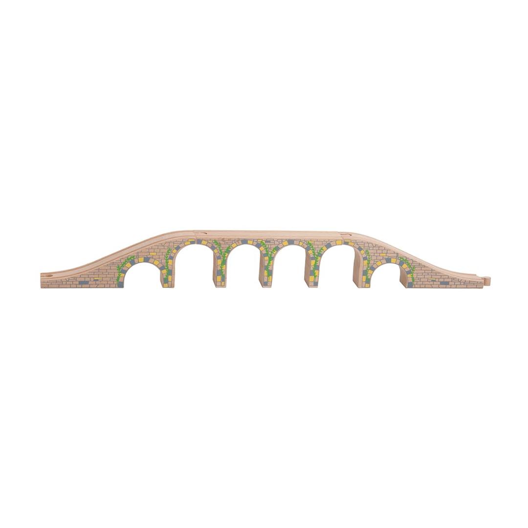 OrbriumToys 6 Arches Viaduct Bridge for Wooden Railway Track Compatible with Thomas Trains Brio Set