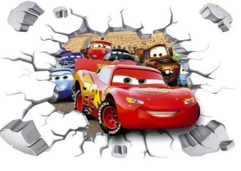 Kibi 3D Wall Stickers McQueen Wall Decal Disney Cars Wall Stickers for Kids Room Car Wall Stickers Cars 3 for Boys Bedrooms