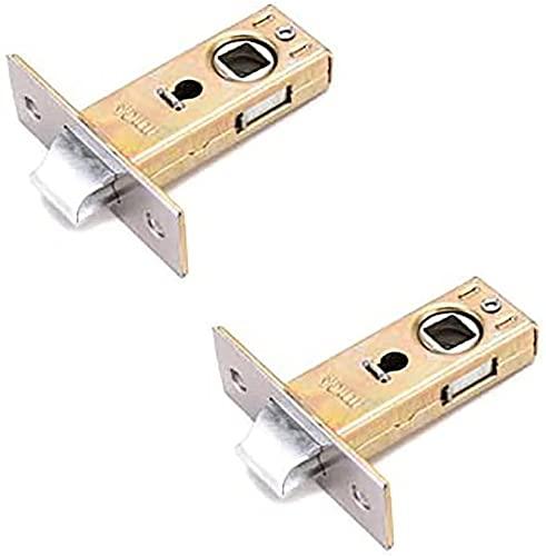 2PCS 35mm Flat Tubular Mortice Latch Stainless Steel Door Latch Sprung Lever Door Handles