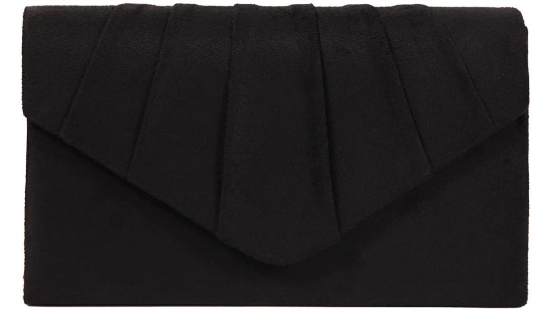 BBjinronjyClutch Purse Evening Bag for Women Evening Wedding Party Velvet Suede Pleated Handbag