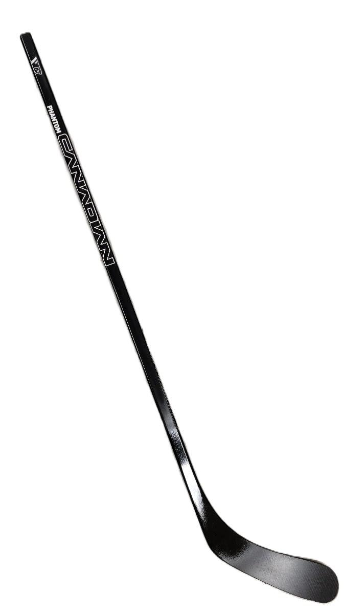 Custom Canandian Phantom 1-Piece Composite Jet Black Hockey Stick | 80 Flex, P92 Curve | Senior (Right-Handed Curve)