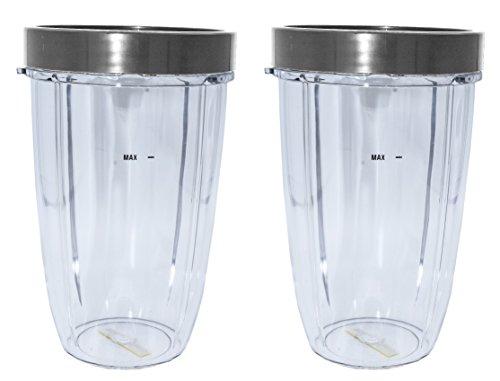 Blendin 2 Pack 24 Ounce Tall Cup with Lip Rings, Compatible with Nutribullet 600W 900W Blenders