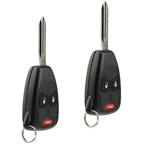 Car Key Fob Keyless Entry Remote fits Chrysler Aspen Pt Cruiser/Dodge Caliber Dakota Durango Magnum Nitro Ram/Jeep Compass Patriot Wrangler/Mitsubishi Raider (OHT692427AA 3-btn), Set of 2