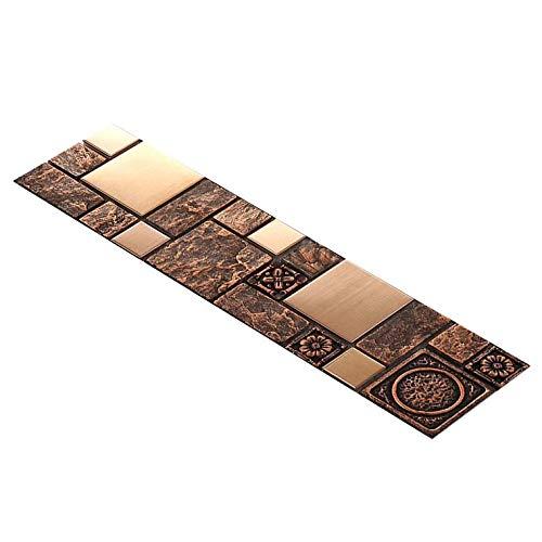 Sample Tile 3x12 Inches, Copper Stainless Steel and Resin Blend Mosaic Tile 3D Rock Finish Design, Perfect for Kitchen Backsplash, Bathrrom Shower and Accent B963