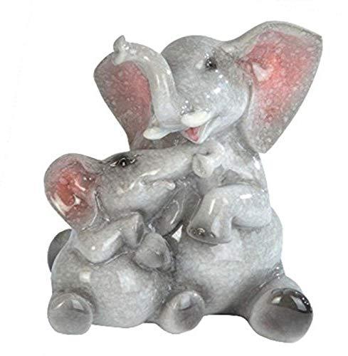 StealStreet Grey Elephant & Baby Elephant Figurine, 4"