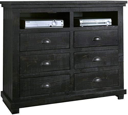 Progressive Furniture Willow Media Chest, Distressed Black