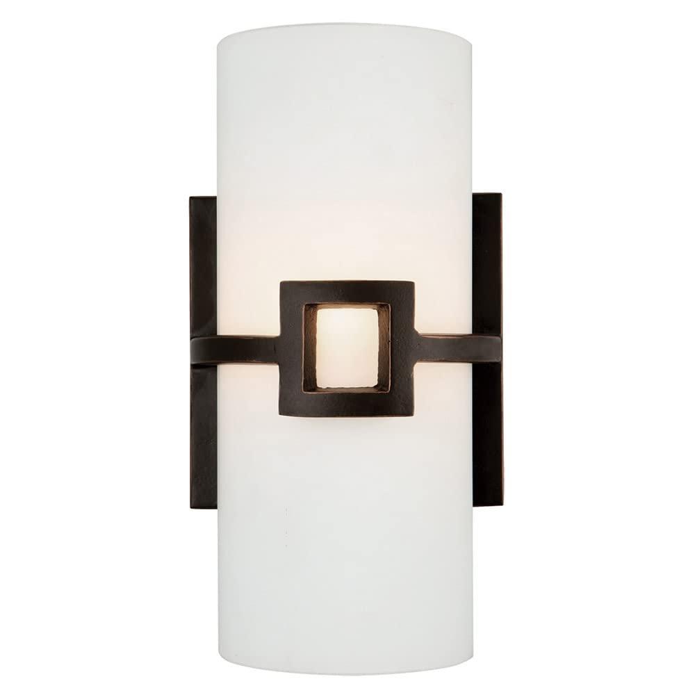 Design House 514604 Monroe Traditional 1 Indoor Wall Light with Frosted Glass for Bathroom Bedroom Hallway, Gray