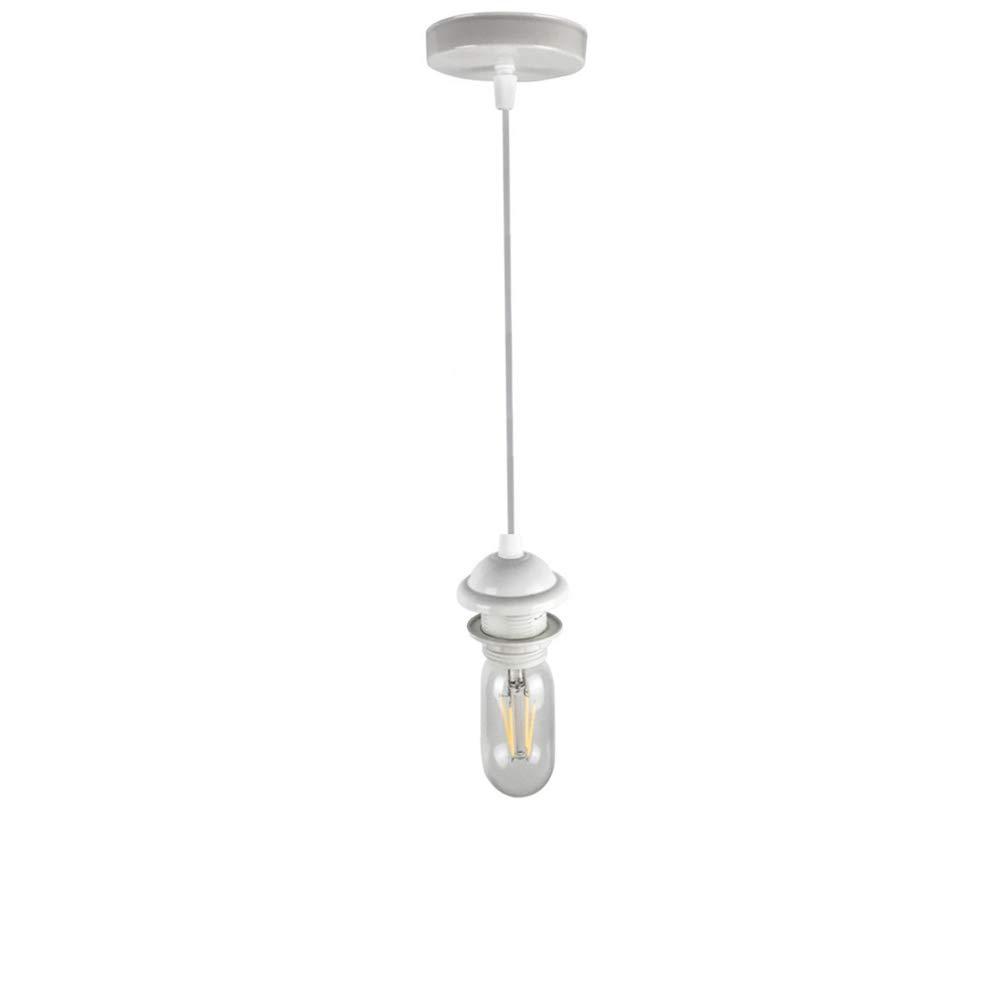 Ceiling Light Pendant Fitting Vintage Retro Modern E27 Lamp Holder Suspension Ceiling Pendant Light Fitting Kit (White)