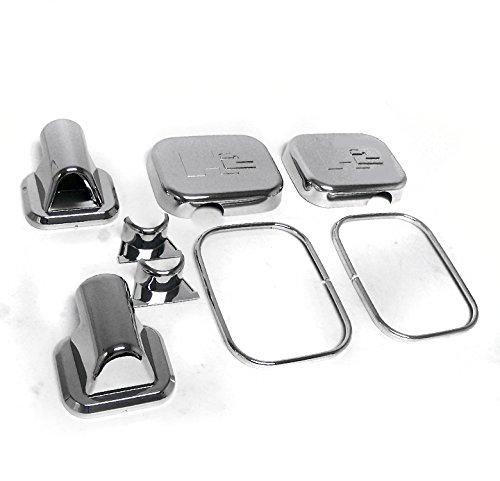 Side Door Mirror Bezels Covers Trim Molding Chrome 8pcs Set Compatible with 2003-2005 Hummer H2