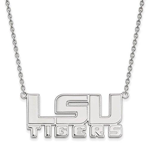 Lsu Large (3/4 Inch) Pendant W/ Necklace (Sterling Silver)