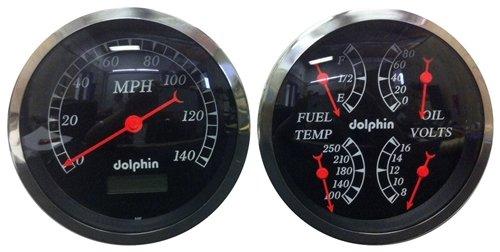 Dolphin Gauges5" Electronic Quad Gauge Set - Black