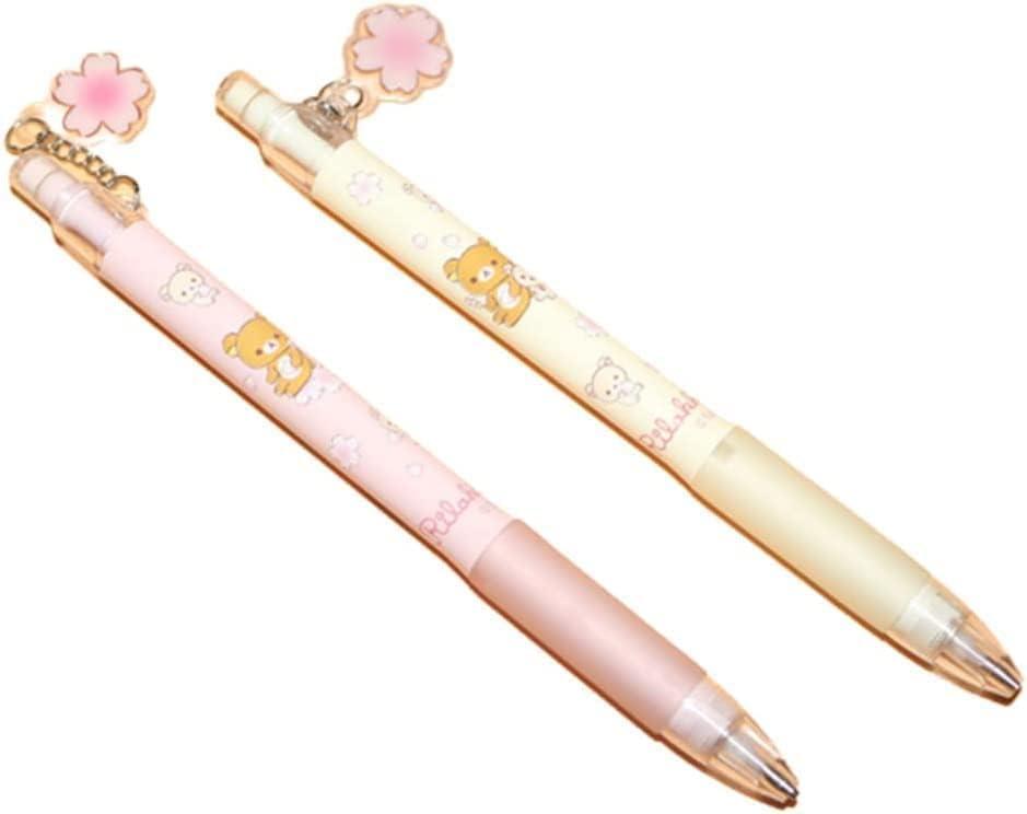 Kawaii Sakura Mechanical Pencil,0. 5/0. 7mm 2B Cartoon bear presses mechanical pencil,Gift for Kids Stationery Office Writing Supplies（2pcs）