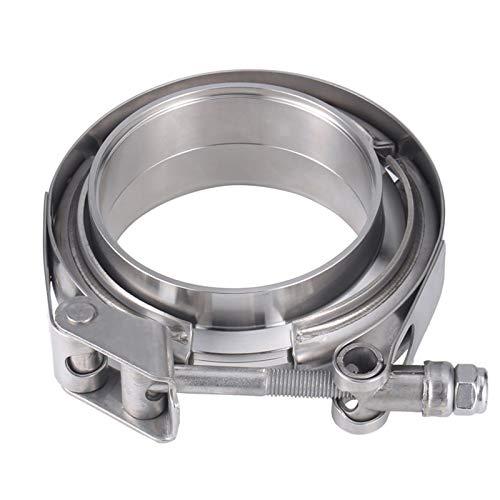 2.25 inch Stainless Steel Exhaust V Band Clamp Male Female Flange Assembly Quick Release V-Band Turbo Downpipe Clamps 2.25" V-Band Flange Kit