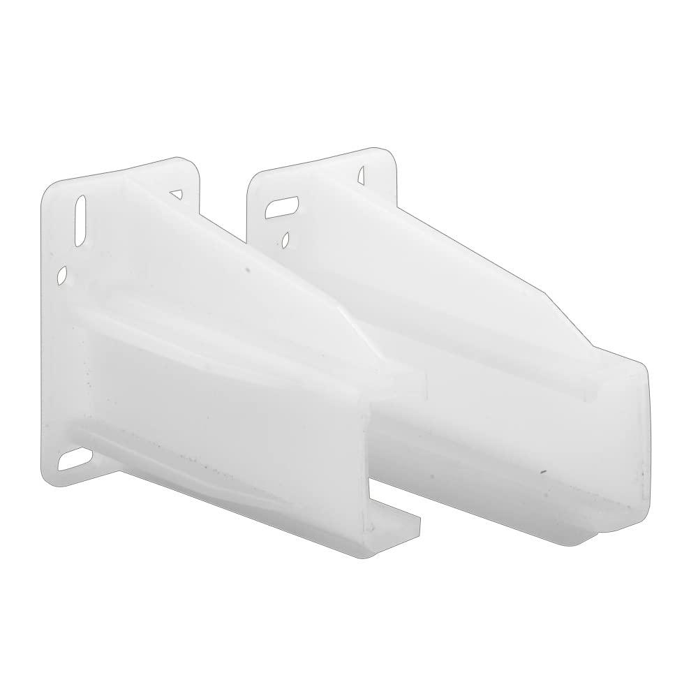 PRIME-LINER 7227 Rear Drawer Track Back Plate – Support and Maintain Alignment of Bottom/Side Mounted Drawer Glides, 5/16 In. x 7/8 In., Plastic, White (1 Pair)