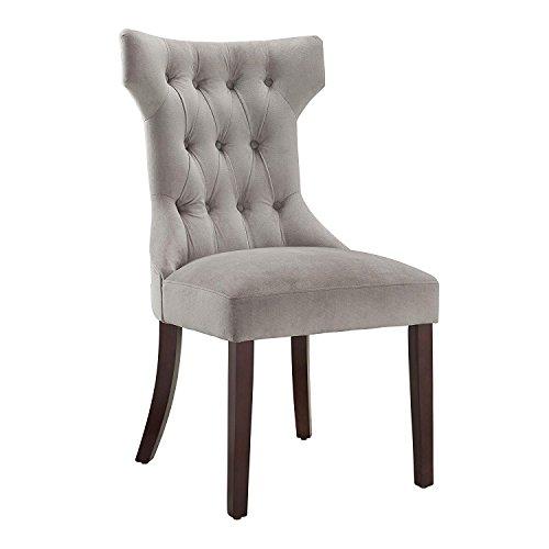 Dorel Living Clairborne Tufted Dining Chair (2 Pack) Taupe Espresso