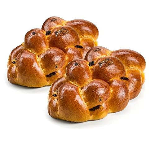 Stern's BakeryKosher Fresh Raisin Challah Bread 16 Ounce - Traditional Raisin Bread for your Holiday or Shabbat Table (2 Braided Raisin Challah Per Pack) (Braided Raisin Bread)