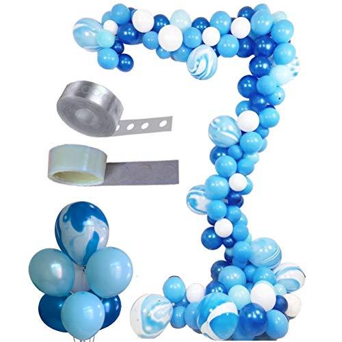 Balloon Arch & Garland Kit, Asonlye 128 Pcs Balloon Bouquet Kit, Holiday, Wedding, Baby Shower, Graduation, Anniversary Organic Party Decorations(Blue Kit)