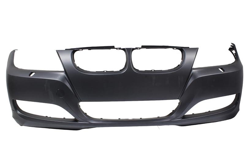 Compatible with 2009 2010 2011 BMW 3 Series Front Bumper Cover Primed, With Headlight Washer, No Parking Sensor