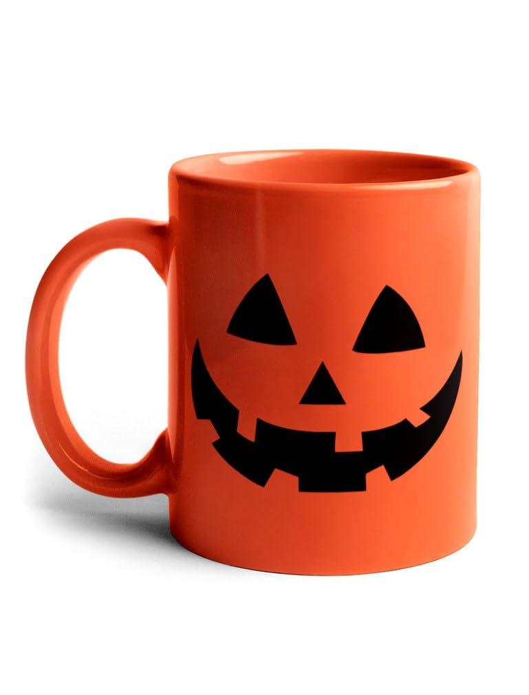 Jack O Lantern Cup Mug Gift for Coffee Tea Lovers Scary Pumpkin Face Halloween Mugs 11 Oz. Orange