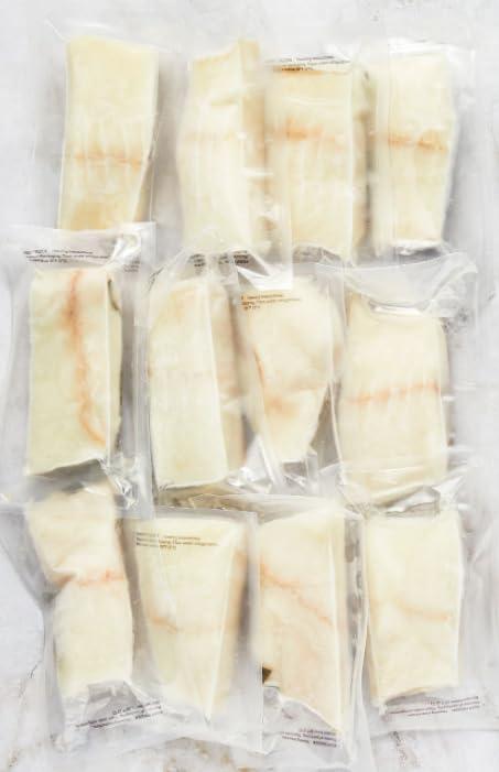 Fresh Frozen Wild Alaskan Halibut by Northwest Wild Foods - Flaky, White Fish, Boneless, Skin-Off, Sustainably Harvested (12 x 6 Ounce)