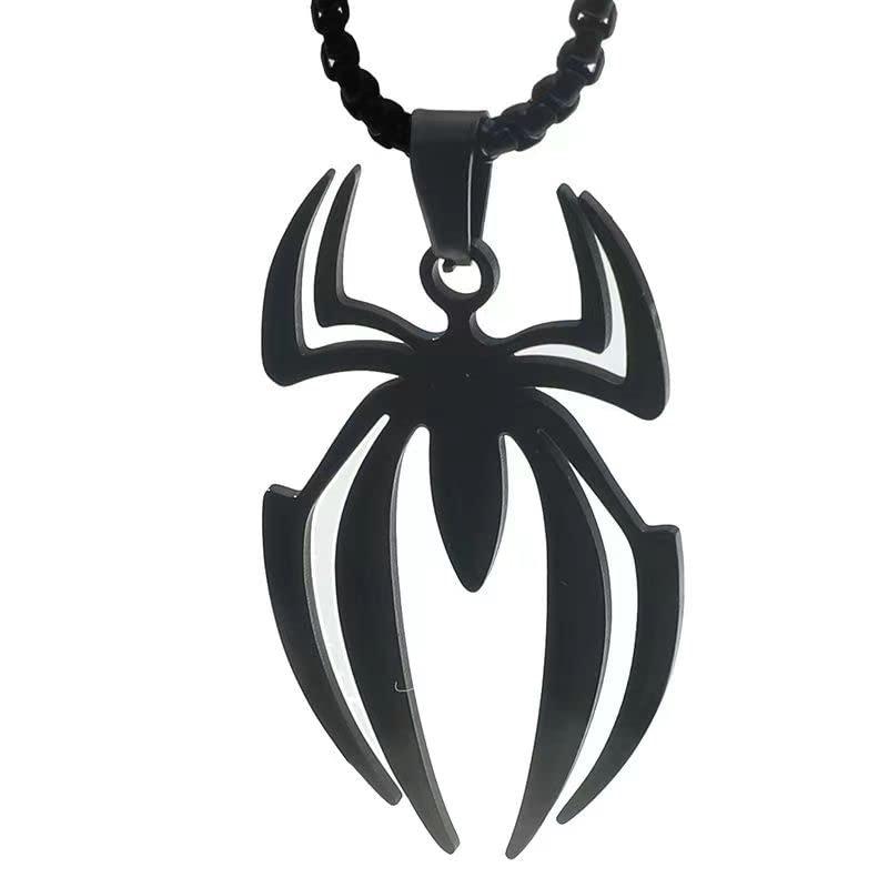 Movie Surrounding Spider Logo Stainless Steel Pendant Fashion Titanium Steel Necklace Jewelry