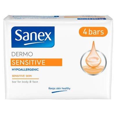 Sanex Dermo Sensitive Bar Soap, 4 x 90 g