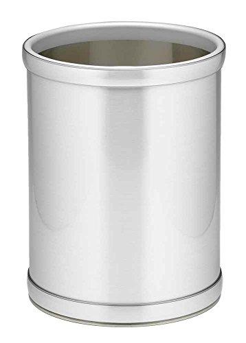 Mylar 10 In Round Wastebasket In Brushed Chrome