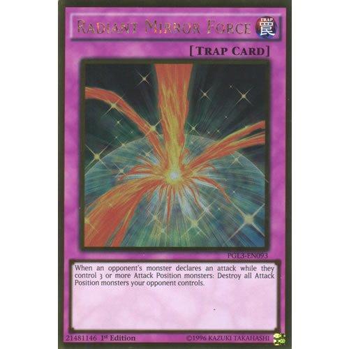 PGL3-EN093 1st Ed Radiant Mirror Force Gold Rare Card Premium Gold 3 Yu-Gi-Oh Single Card