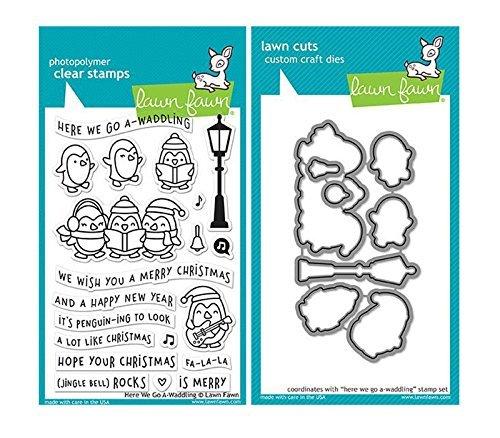 Lawn Fawn Here We Go A-Waddling Clear Stamp and Die Set - 2 Item Bundle