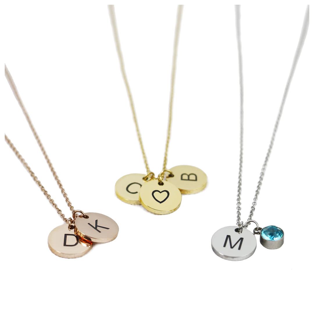 SereneySereney Initial necklaces for women Personalized Letter necklace with birthstones as birthday gifts for mom, two multiple charms for daughter,custom heart necklace gifts for her