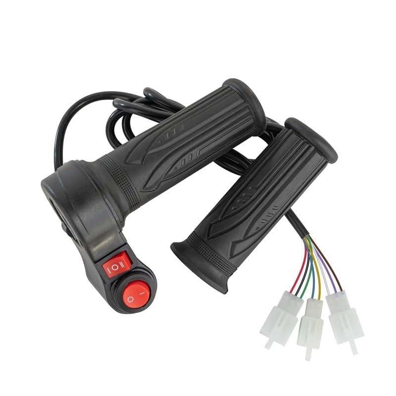 Universal Electric Throttle 12-72V Three Speed Throttle with Reverse Electric Twist Throttle with Forward and Reverse Accelerator for Electric Motorcycle Throttle