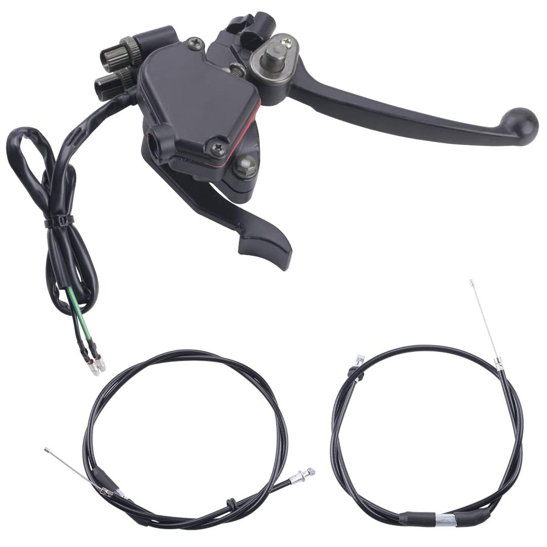 7/8'' Thumb Throttle with Dual Brake Lever Assy 50 & 90cc throttle cable Compatible with 50cc 90cc 150cc 250cc ATV Quad Roketa Taotao Sunl Kazuma