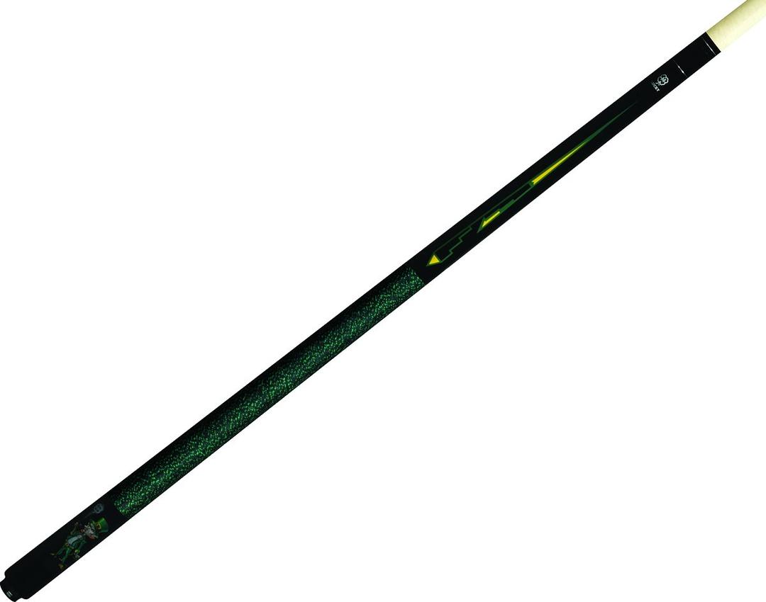 McDermott Lucky L65 Leprechaun Grapic Green Yellow on Black Pool/Billiard Cue