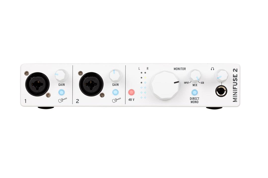 ARTURIAMiniFuse 2 - Compact USB Audio & MIDI Interface with Creative Software for Recording, Production, Podcasting, Guitar - White