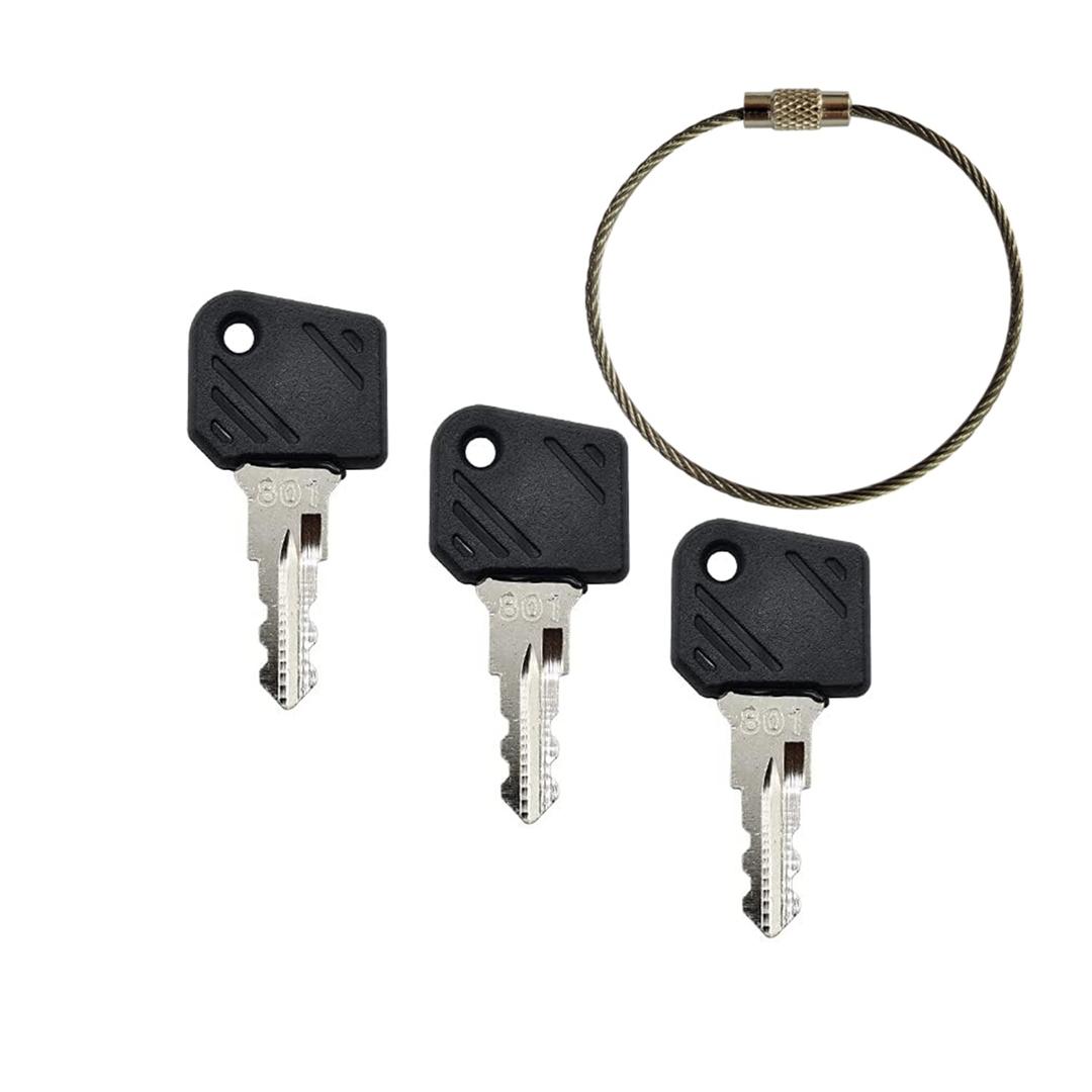 801 lgnition Keys Replacement for Linde Forklift Heavy Equipment 0009701304 0009730419 (3 Pack)