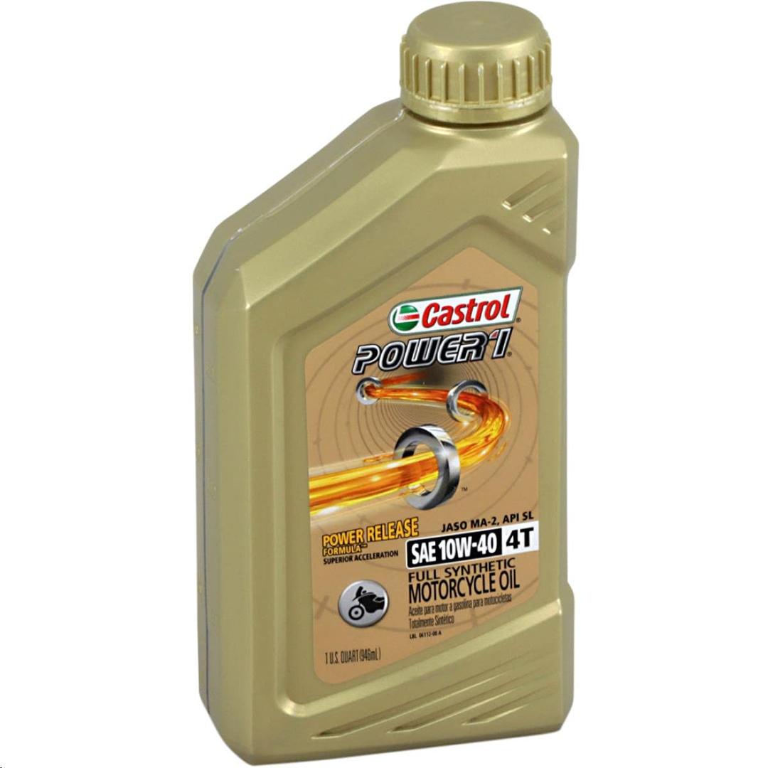 CastrolPower1 4T 10W-40 Full Synthetic Motorcycle Oil, 1 Quart, Pack of 6