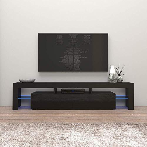 TV Stand Solo 200 Modern LED TV Cabinet/Living Room Furniture/Tv Cabinet fit for up to 90-inch TV Screens/High Capacity Tv Console for Modern Living Room (Black/Black)