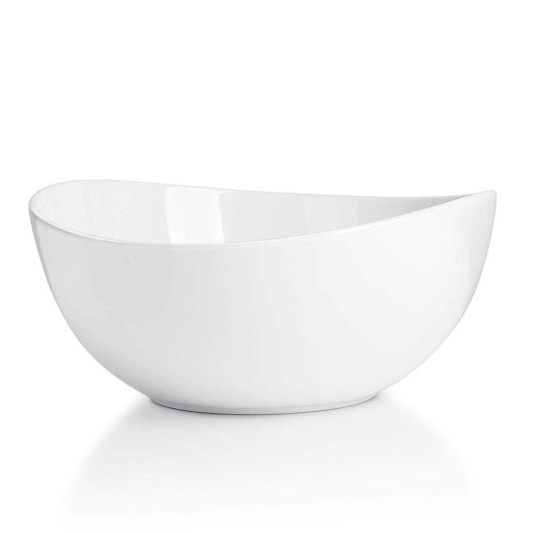 Sweese 104.101 Porcelain Bowl - 42 Ounce for Cereal, Salad and Popcorn - Set of 1, White