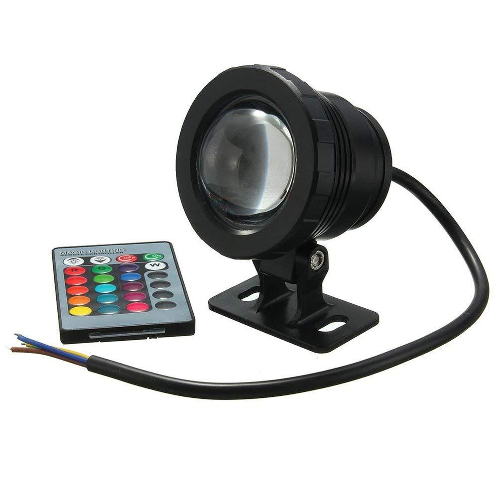 WellingtonAEWaterproof 10W RGB LED Light Garden Fountain Pool Pond Spotlight Super Bright Underwater Light Lamp With Remote Control