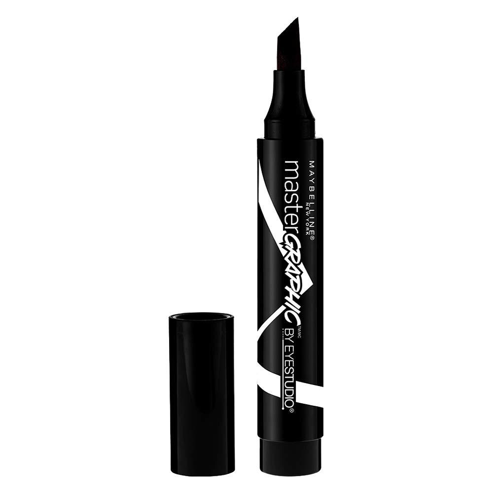 Maybelline New York Eye Studio Master Graphic Liquid Eyeliner, Striking Black, 0.084 Fluid Ounce