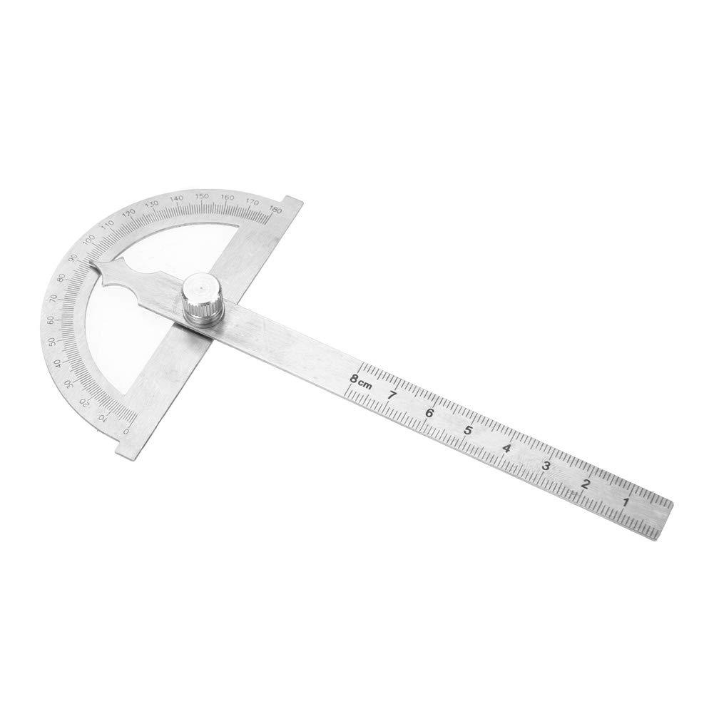 IGKE Protractor and Ruler Set 2 in 1 Protractor Ruler Protractor Ruler, Angle Goniometer Ruler, Stainless Steel Protractor, for Angle Measuring Drafting Supplies Math(80120mm)