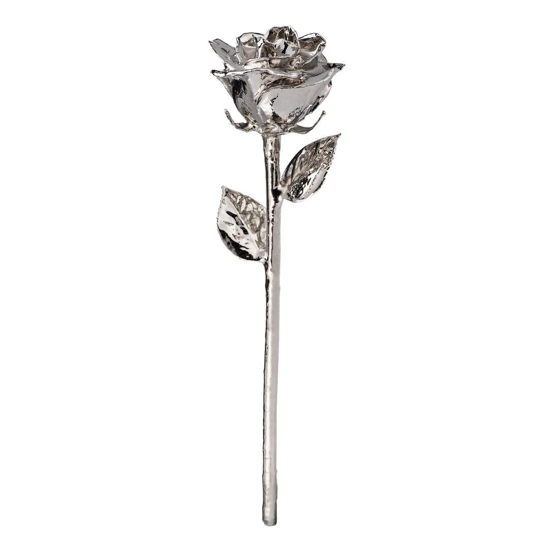 Platinum Dipped Rose, Unique & Everlasting Real Hand Dipped in Platinum Rose, 11” to 12”