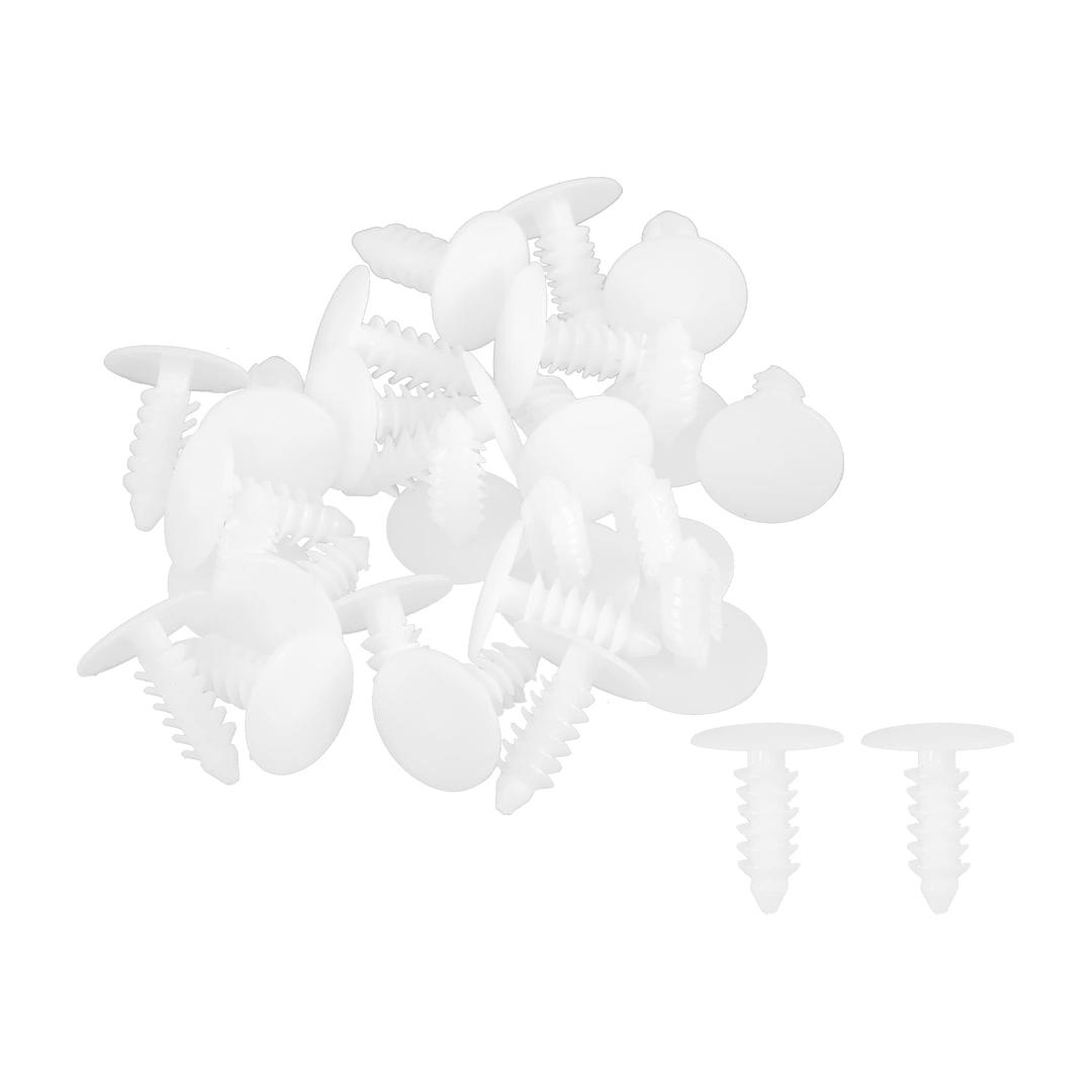 ACROPIX Universal 5mm Push Bumper Fastener Rivet Clips White - Pack of 25