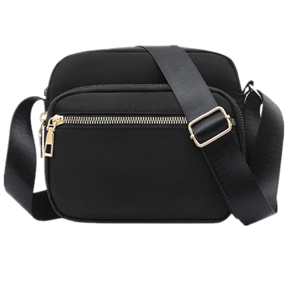 DIHKLCIONylon Crossbody Bags for Women Purses and Handbags Women's Casual Messenger Bags Waterproof Black Crossbody Purse